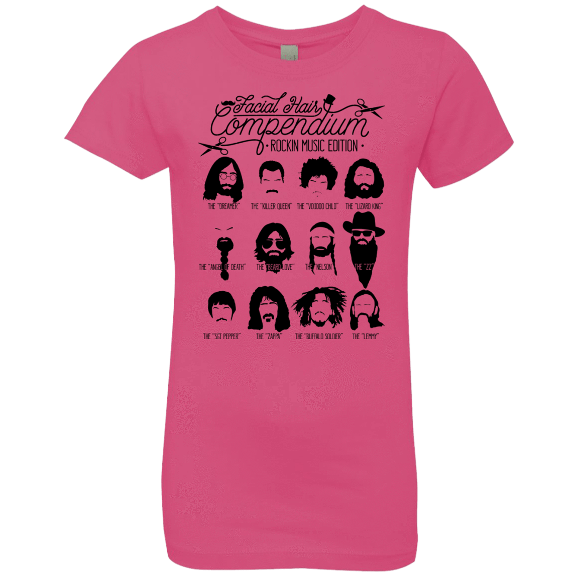 T-Shirts Hot Pink / YXS The Music Facial Hair Compendium Girls Premium T-Shirt