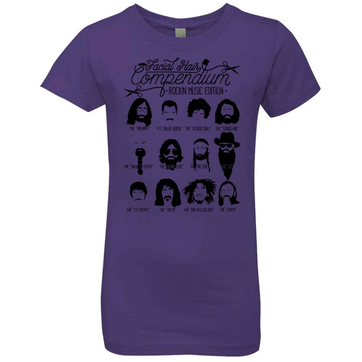 T-Shirts Purple Rush / YXS The Music Facial Hair Compendium Girls Premium T-Shirt