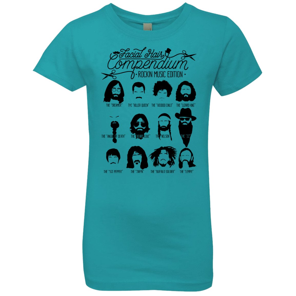 T-Shirts Tahiti Blue / YXS The Music Facial Hair Compendium Girls Premium T-Shirt