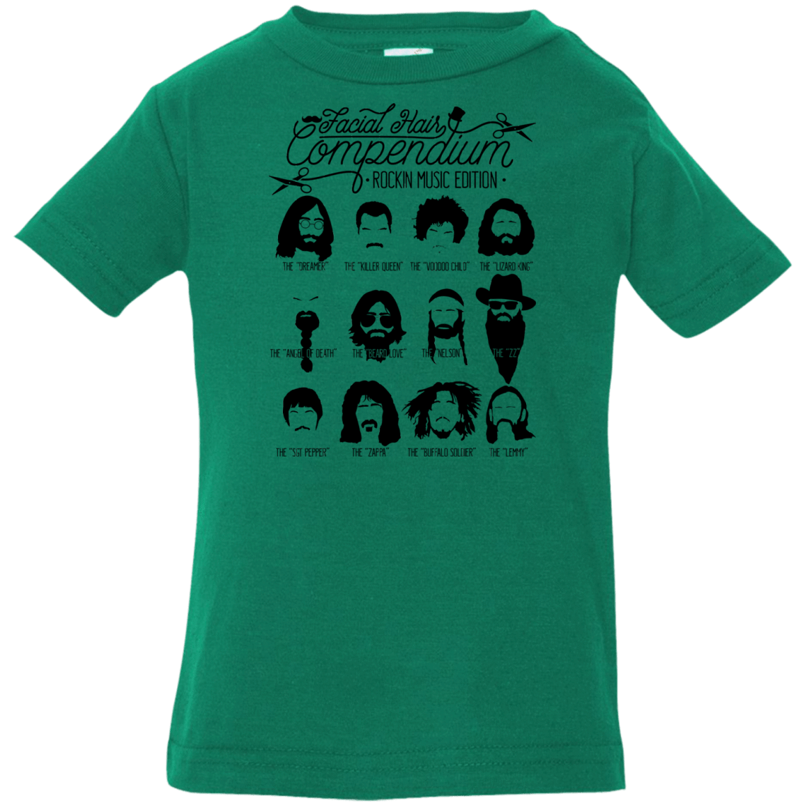 T-Shirts Kelly / 6 Months The Music Facial Hair Compendium Infant Premium T-Shirt