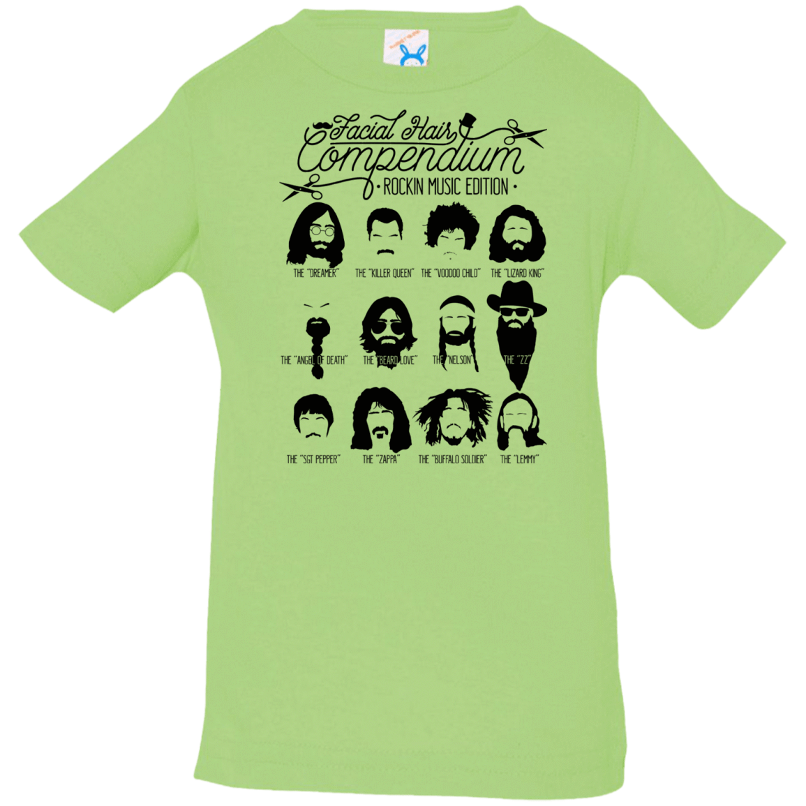 T-Shirts Key Lime / 6 Months The Music Facial Hair Compendium Infant Premium T-Shirt