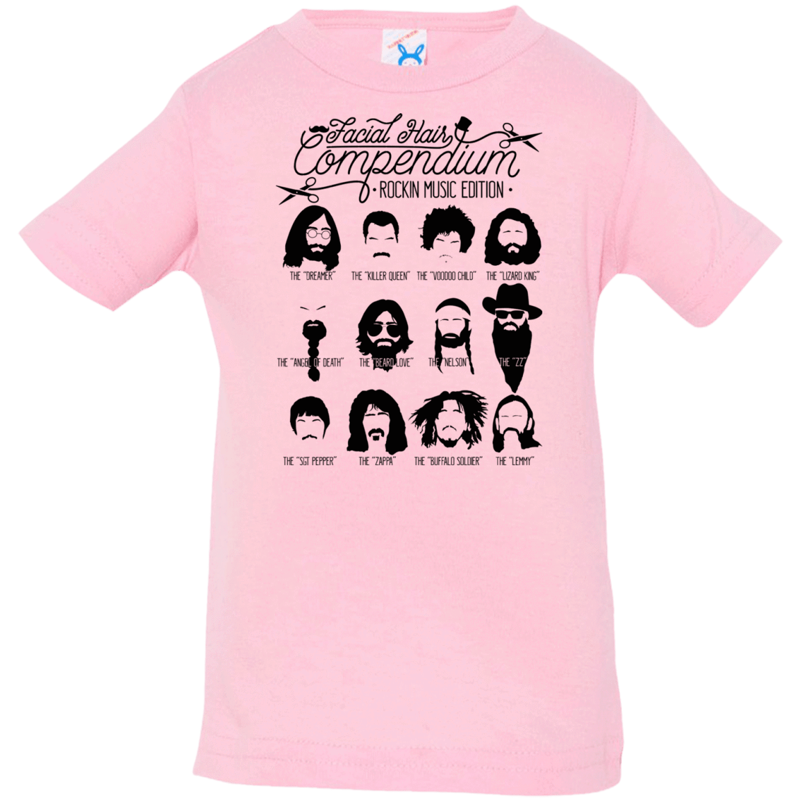 T-Shirts Pink / 6 Months The Music Facial Hair Compendium Infant Premium T-Shirt