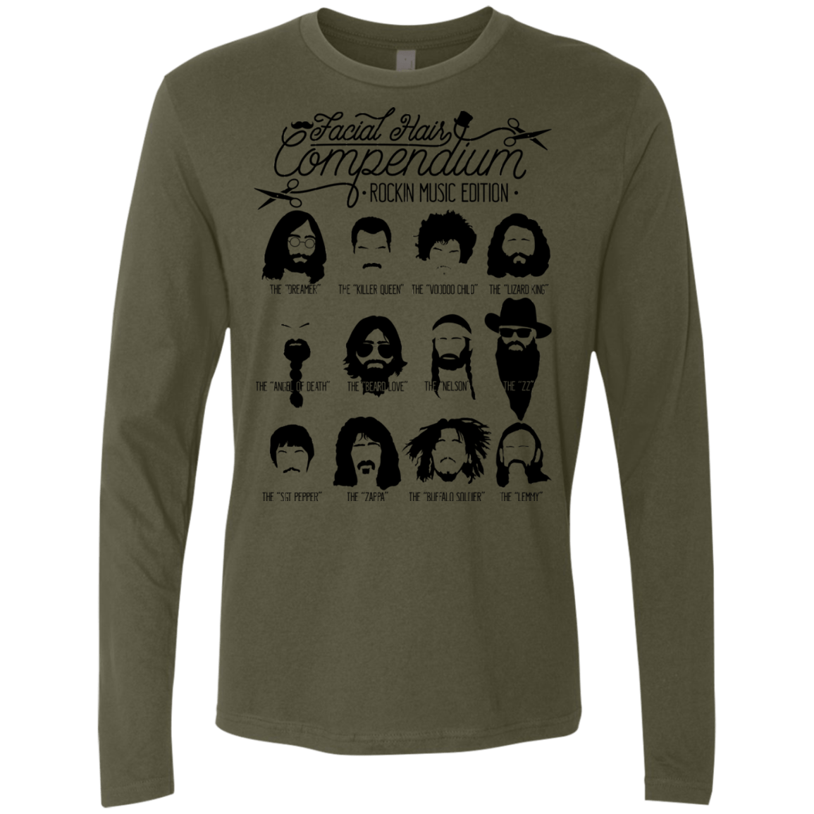 The Music Facial Hair Compendium Men's Premium Long Sleeve
