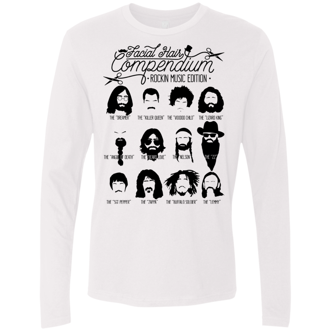 The Music Facial Hair Compendium Men's Premium Long Sleeve