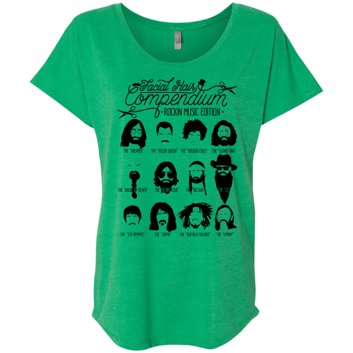 The Music Facial Hair Compendium Triblend Dolman Sleeve