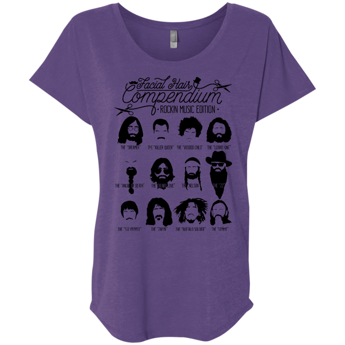 The Music Facial Hair Compendium Triblend Dolman Sleeve