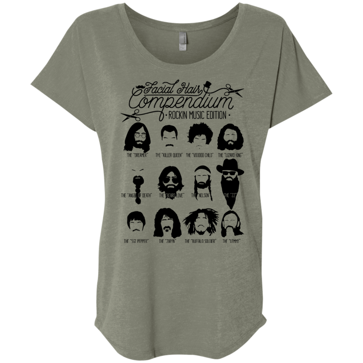 The Music Facial Hair Compendium Triblend Dolman Sleeve