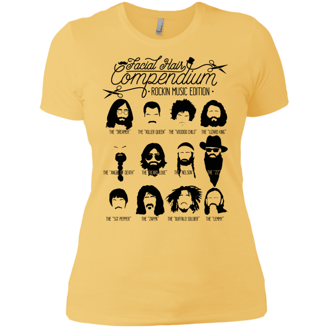 T-Shirts Banana Cream/ / X-Small The Music Facial Hair Compendium Women's Premium T-Shirt