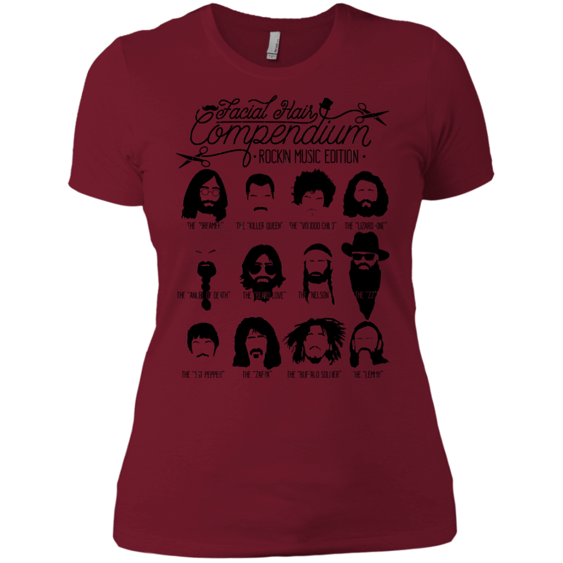 T-Shirts Scarlet / X-Small The Music Facial Hair Compendium Women's Premium T-Shirt