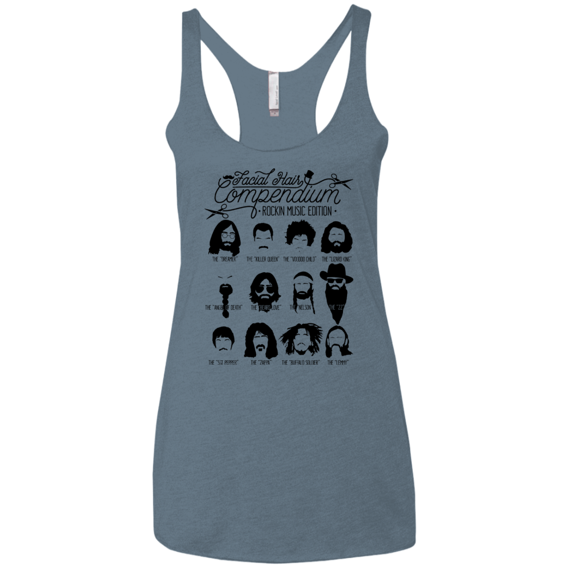 The Music Facial Hair Compendium Women's Triblend Racerback Tank