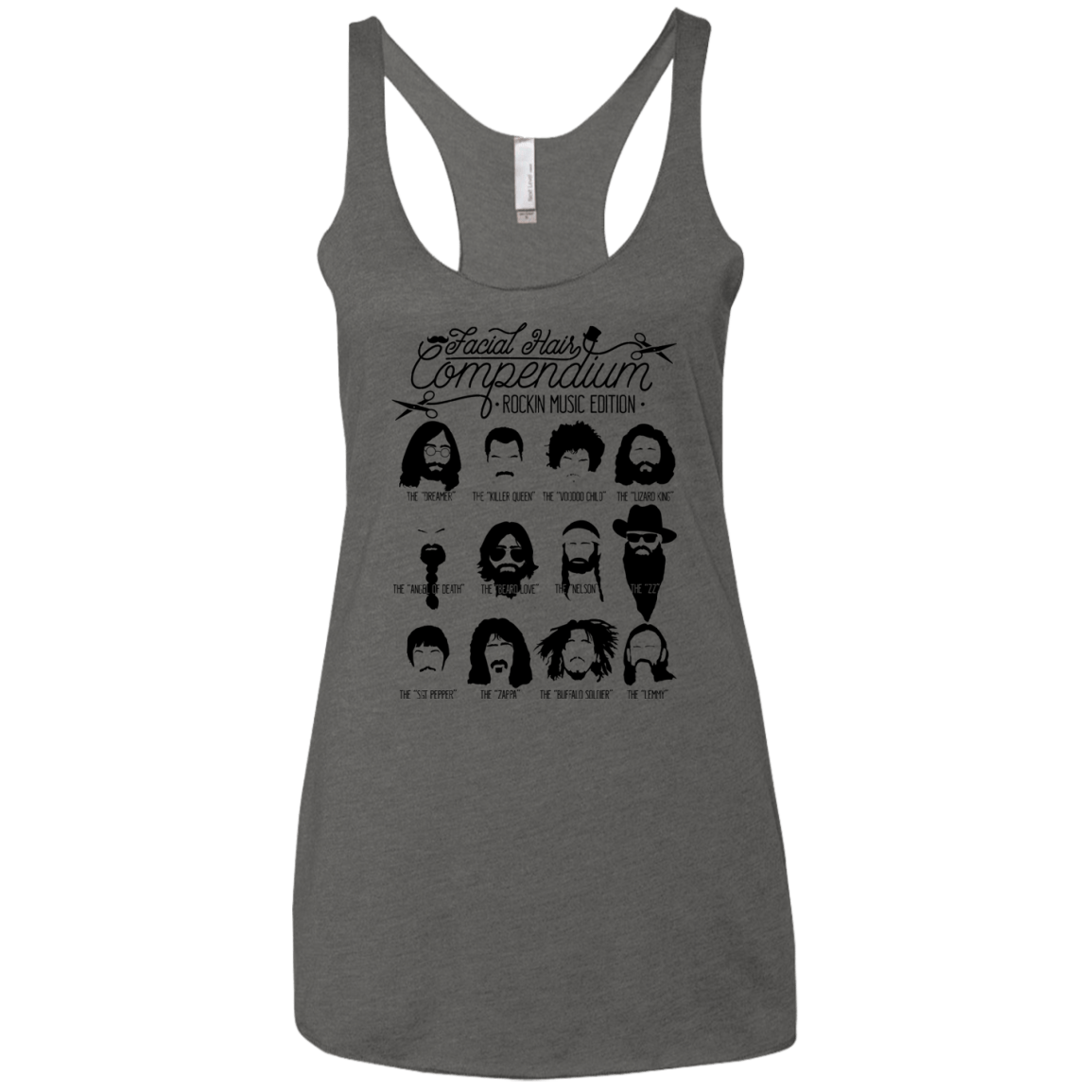 The Music Facial Hair Compendium Women's Triblend Racerback Tank