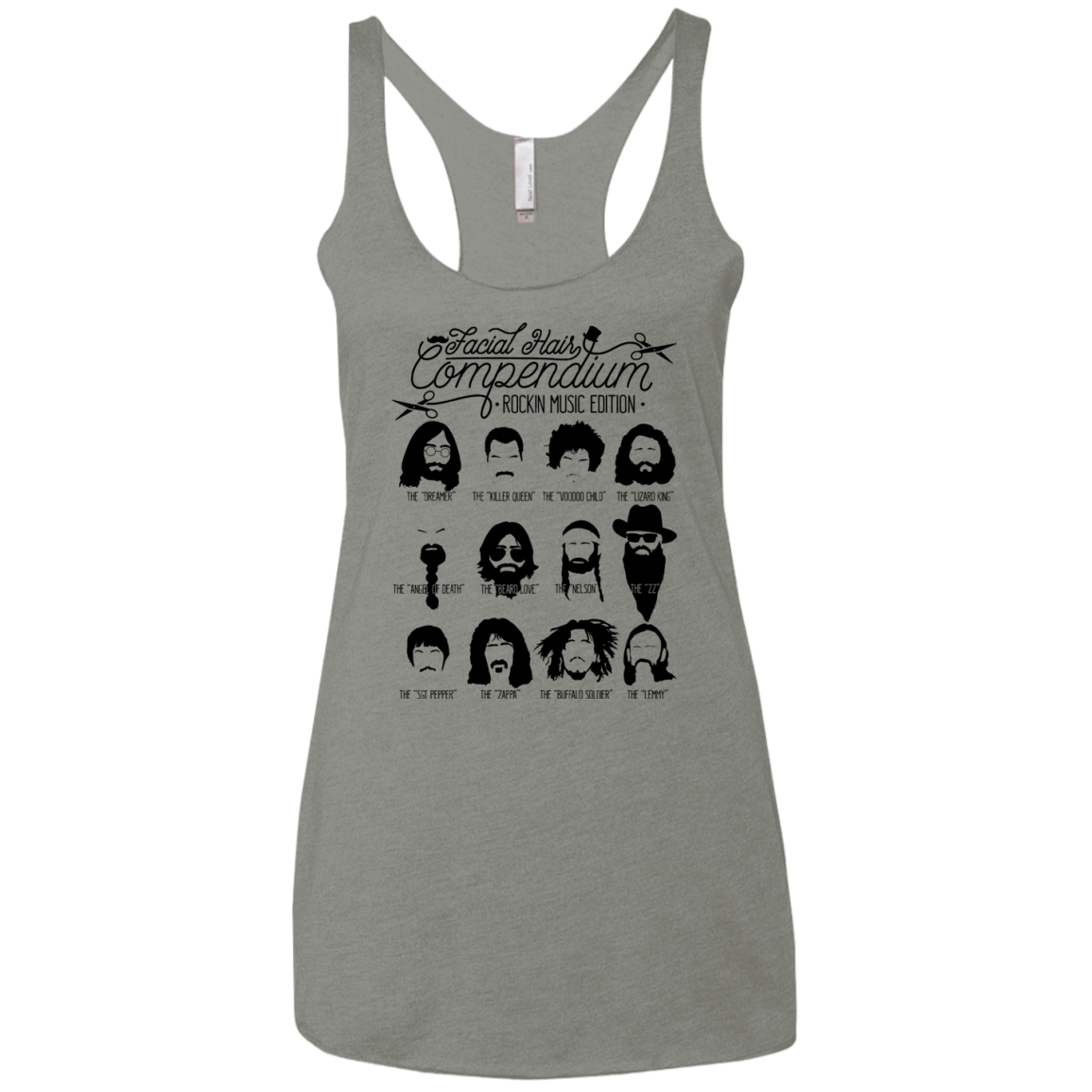 The Music Facial Hair Compendium Women's Triblend Racerback Tank