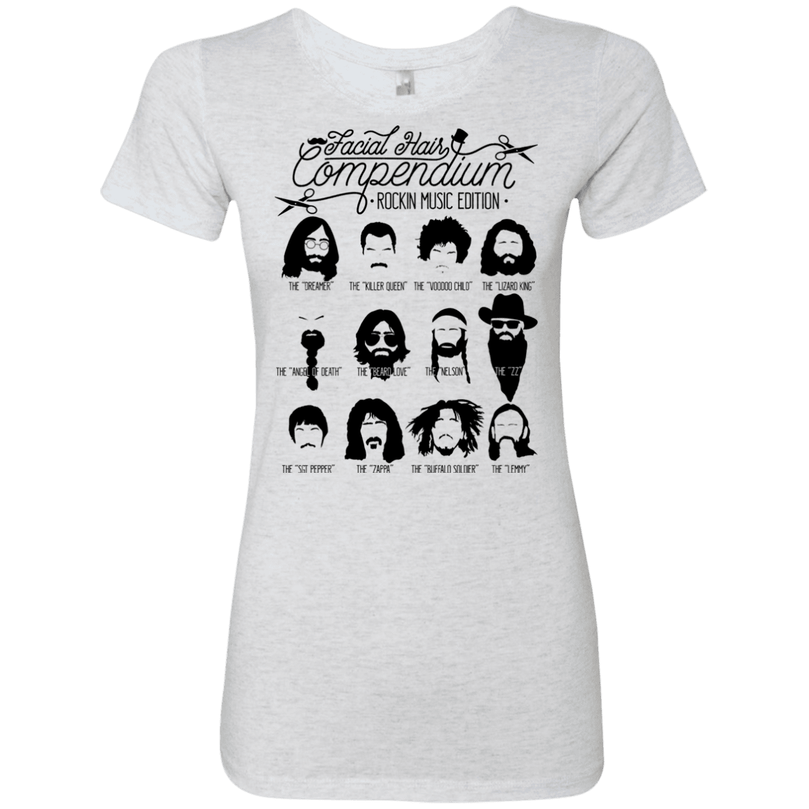 T-Shirts Heather White / S The Music Facial Hair Compendium Women's Triblend T-Shirt