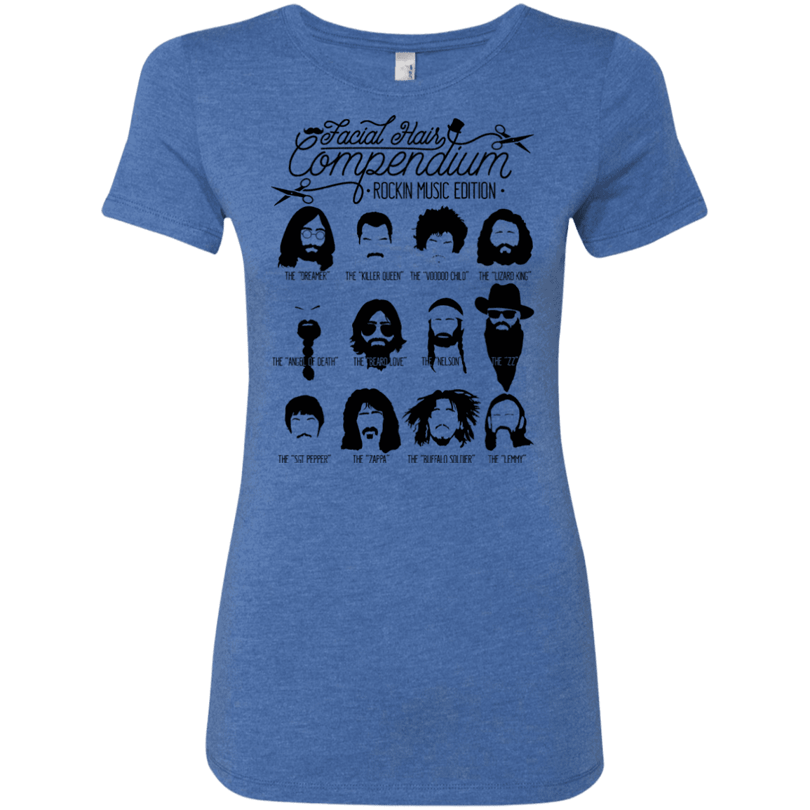 T-Shirts Vintage Royal / S The Music Facial Hair Compendium Women's Triblend T-Shirt