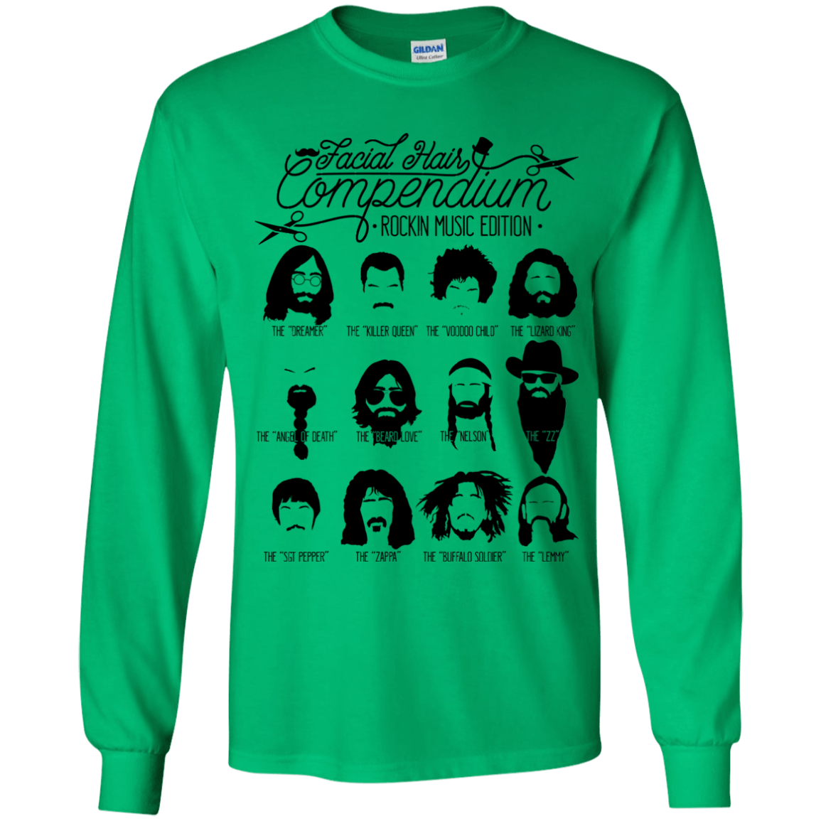 The Music Facial Hair Compendium Youth Long Sleeve T-Shirt