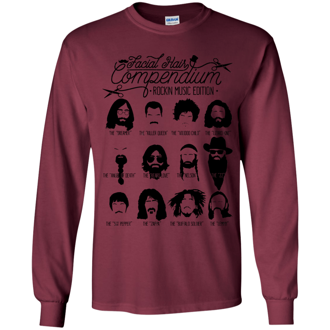 The Music Facial Hair Compendium Youth Long Sleeve T-Shirt