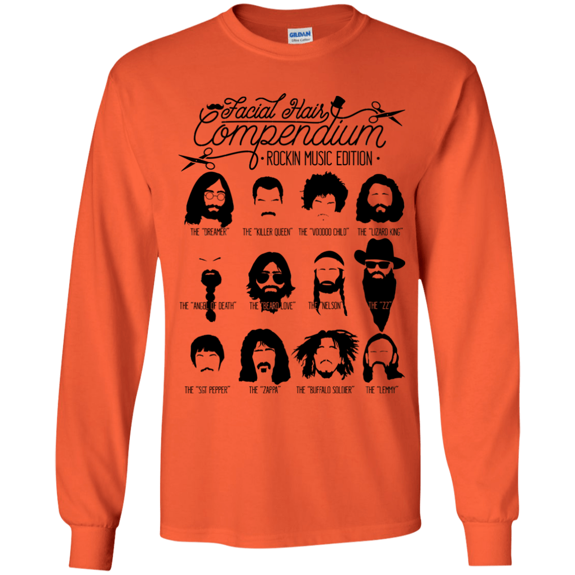 The Music Facial Hair Compendium Youth Long Sleeve T-Shirt