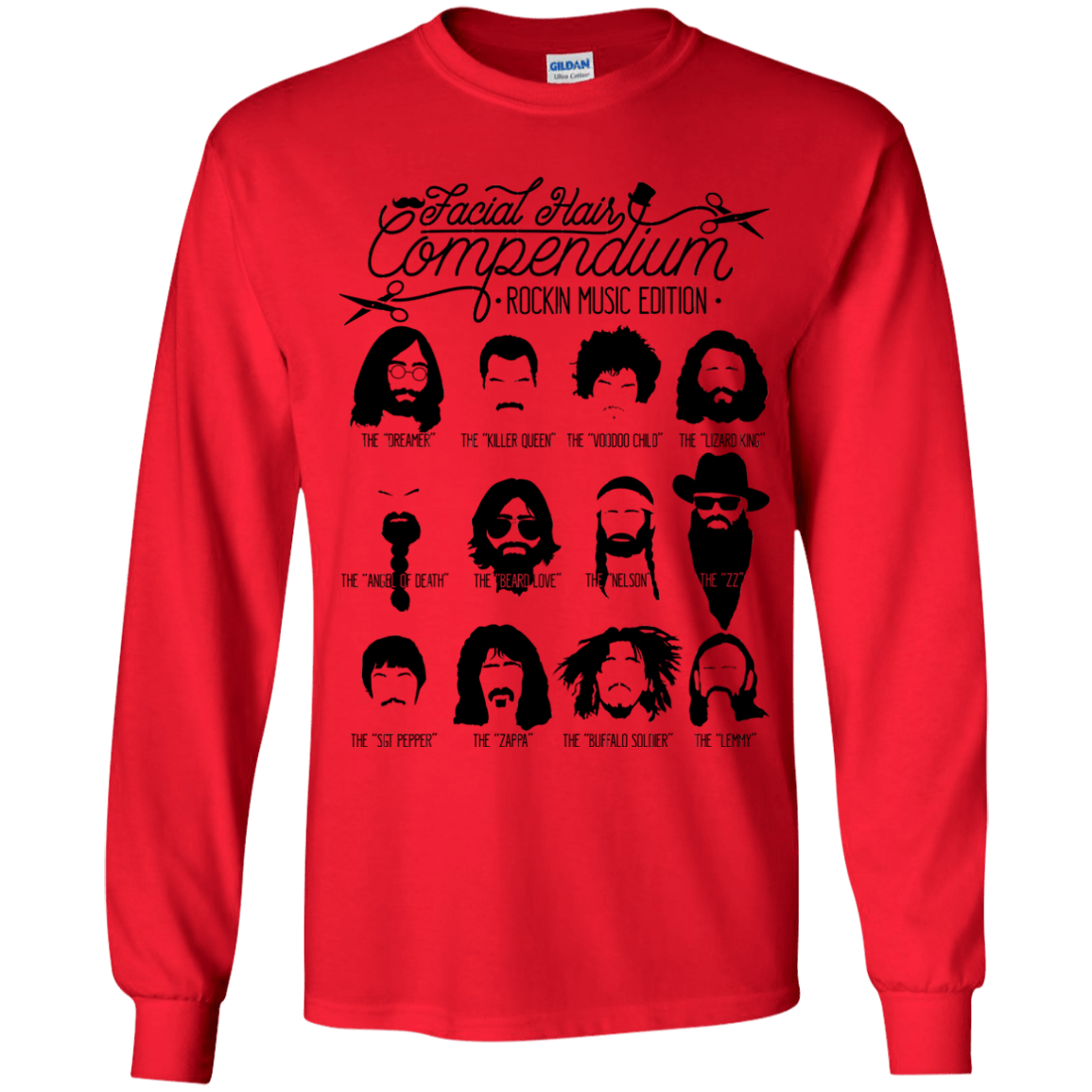 The Music Facial Hair Compendium Youth Long Sleeve T-Shirt