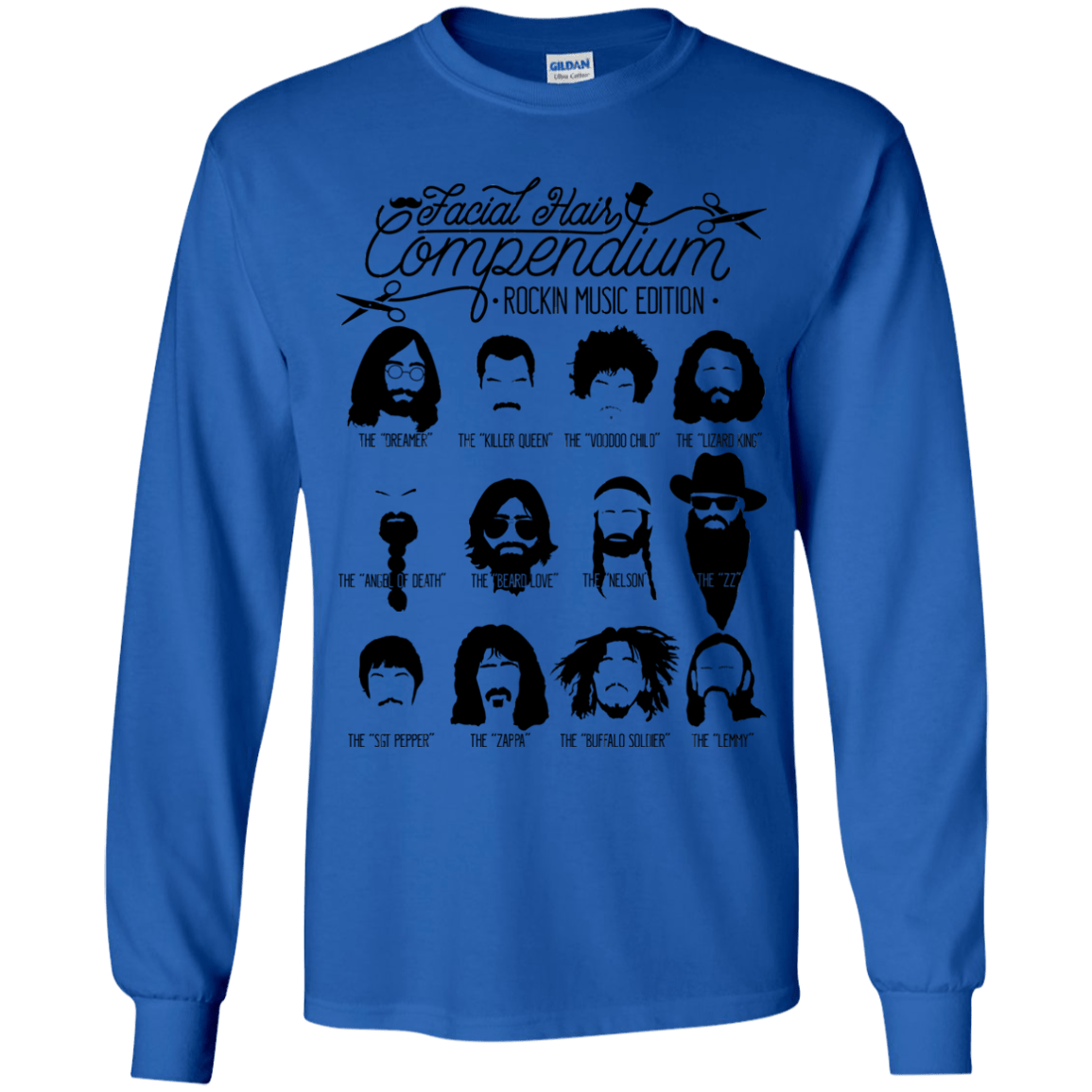 The Music Facial Hair Compendium Youth Long Sleeve T-Shirt