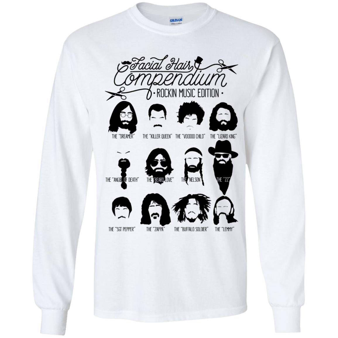 The Music Facial Hair Compendium Youth Long Sleeve T-Shirt