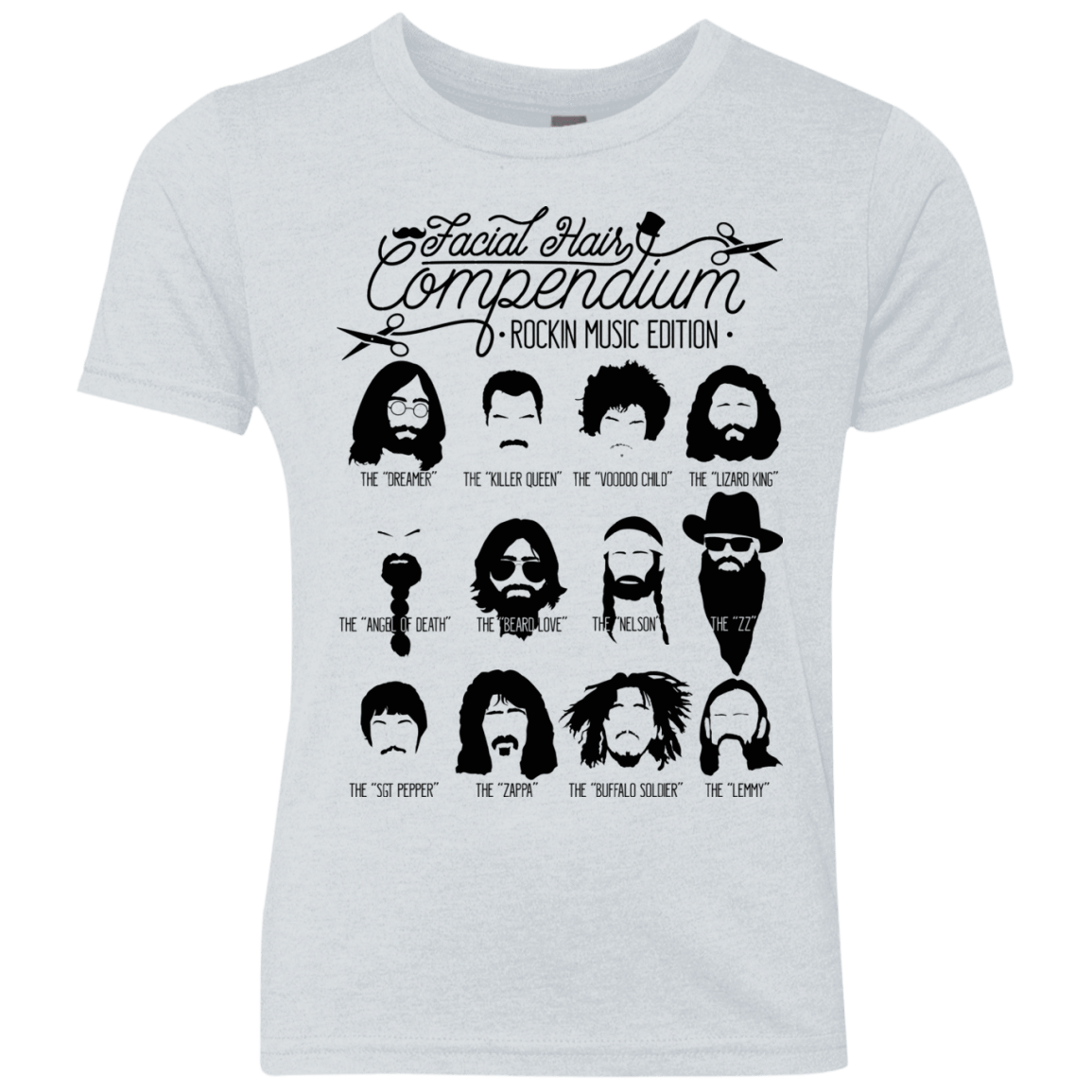 The Music Facial Hair Compendium Youth Triblend T-Shirt