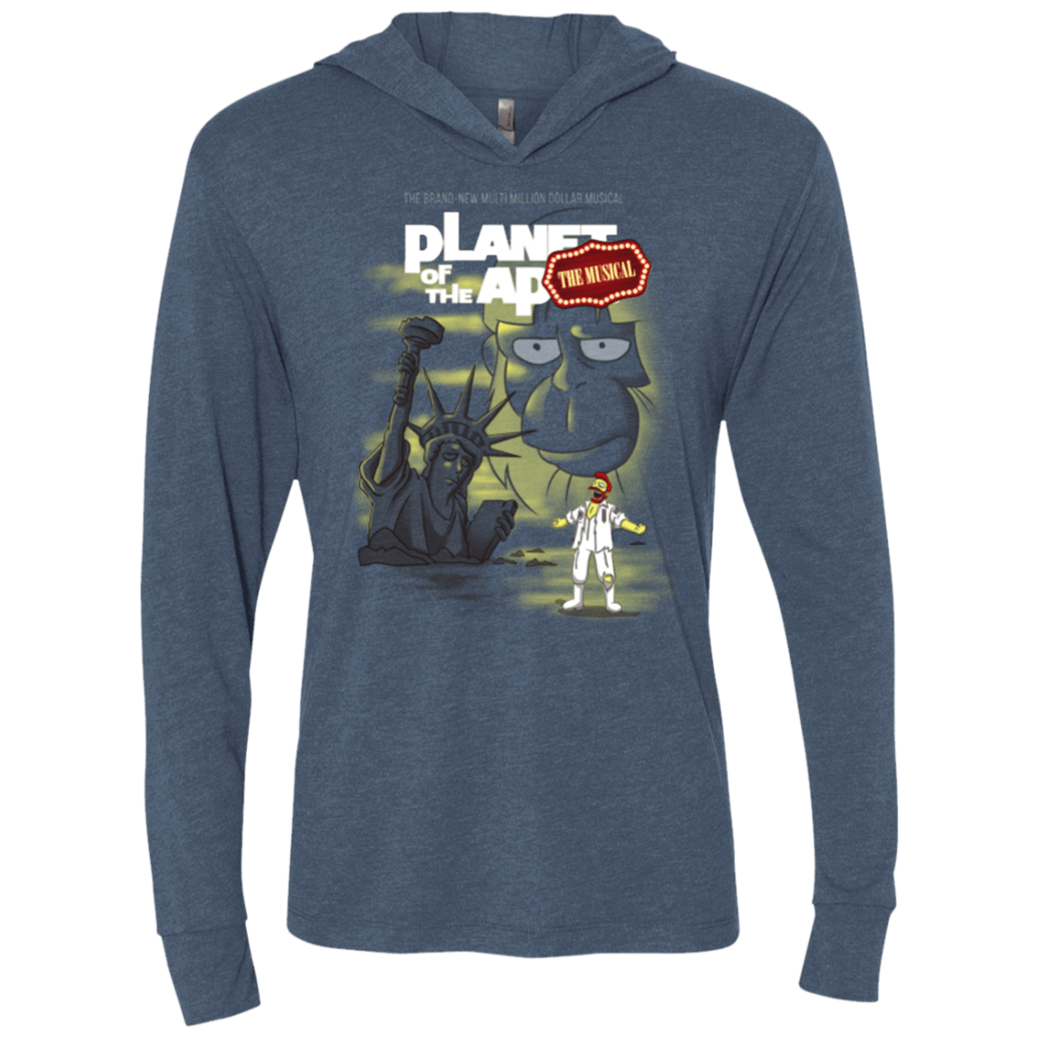 T-Shirts Indigo / X-Small The new multimillion dollar musical Triblend Long Sleeve Hoodie Tee