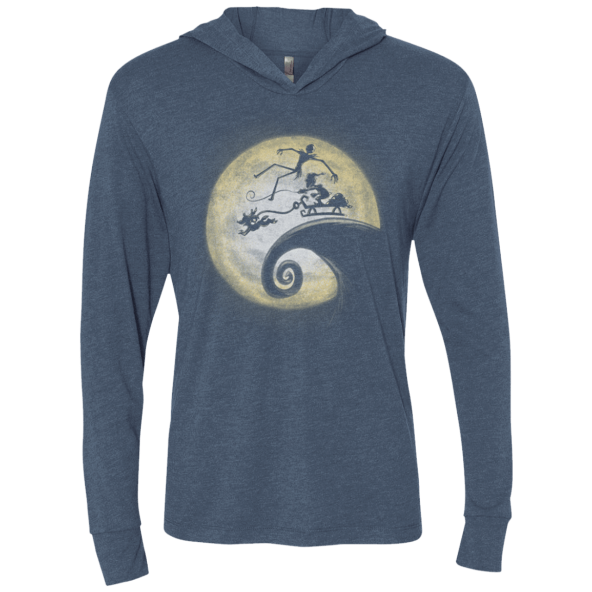 T-Shirts Indigo / X-Small The Nightmare Before Grinchmas Triblend Long Sleeve Hoodie Tee