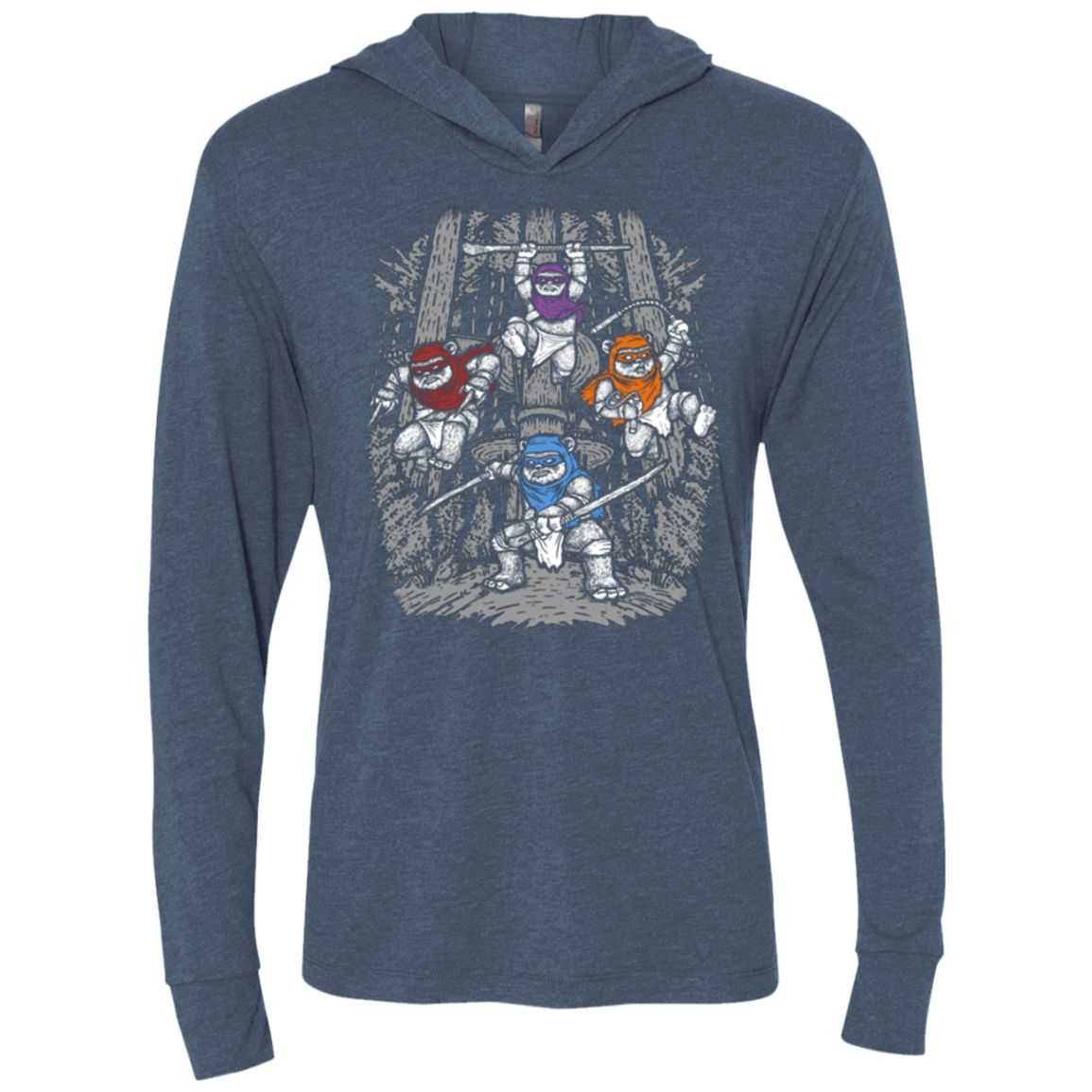 The Ninja Savages Triblend Long Sleeve Hoodie Tee