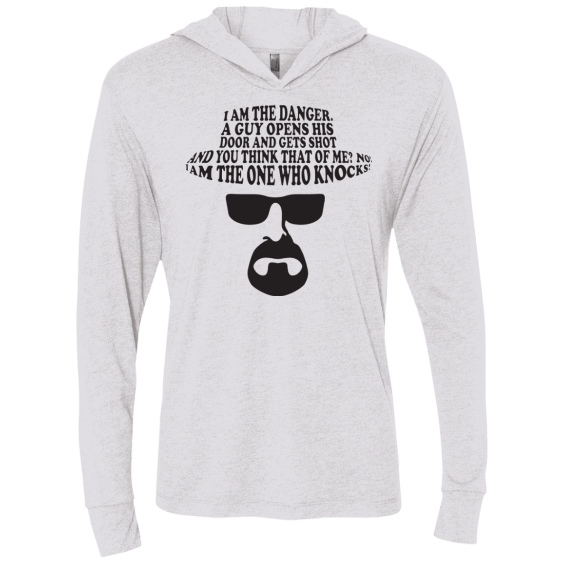 T-Shirts Heather White / X-Small The One Who Knocks Triblend Long Sleeve Hoodie Tee