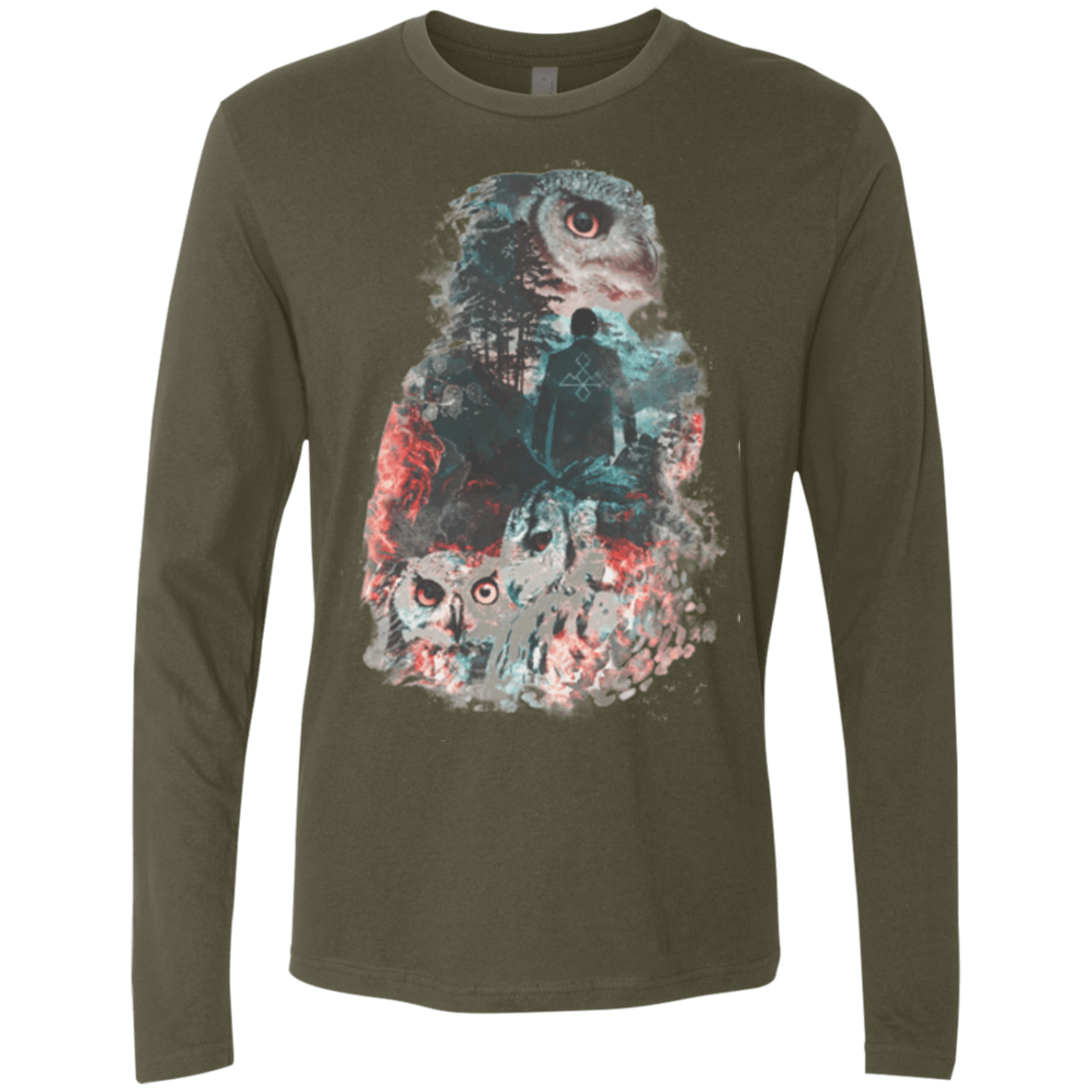 T-Shirts Military Green / Small The Owls are Not What They Seem Men's Premium Long Sleeve