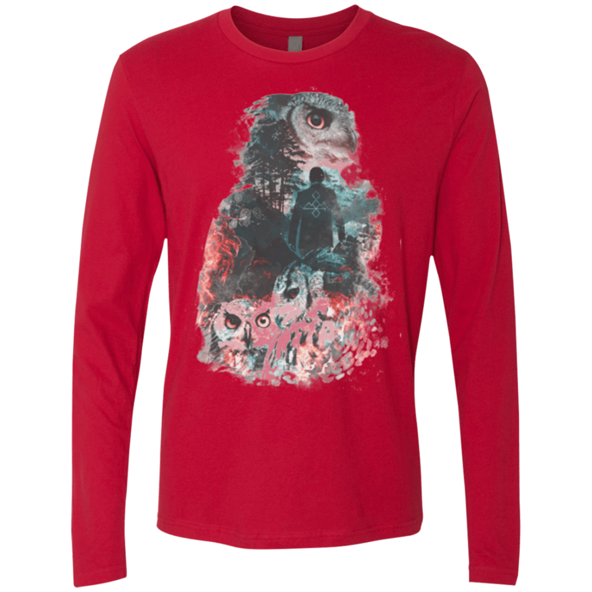 T-Shirts Red / Small The Owls are Not What They Seem Men's Premium Long Sleeve