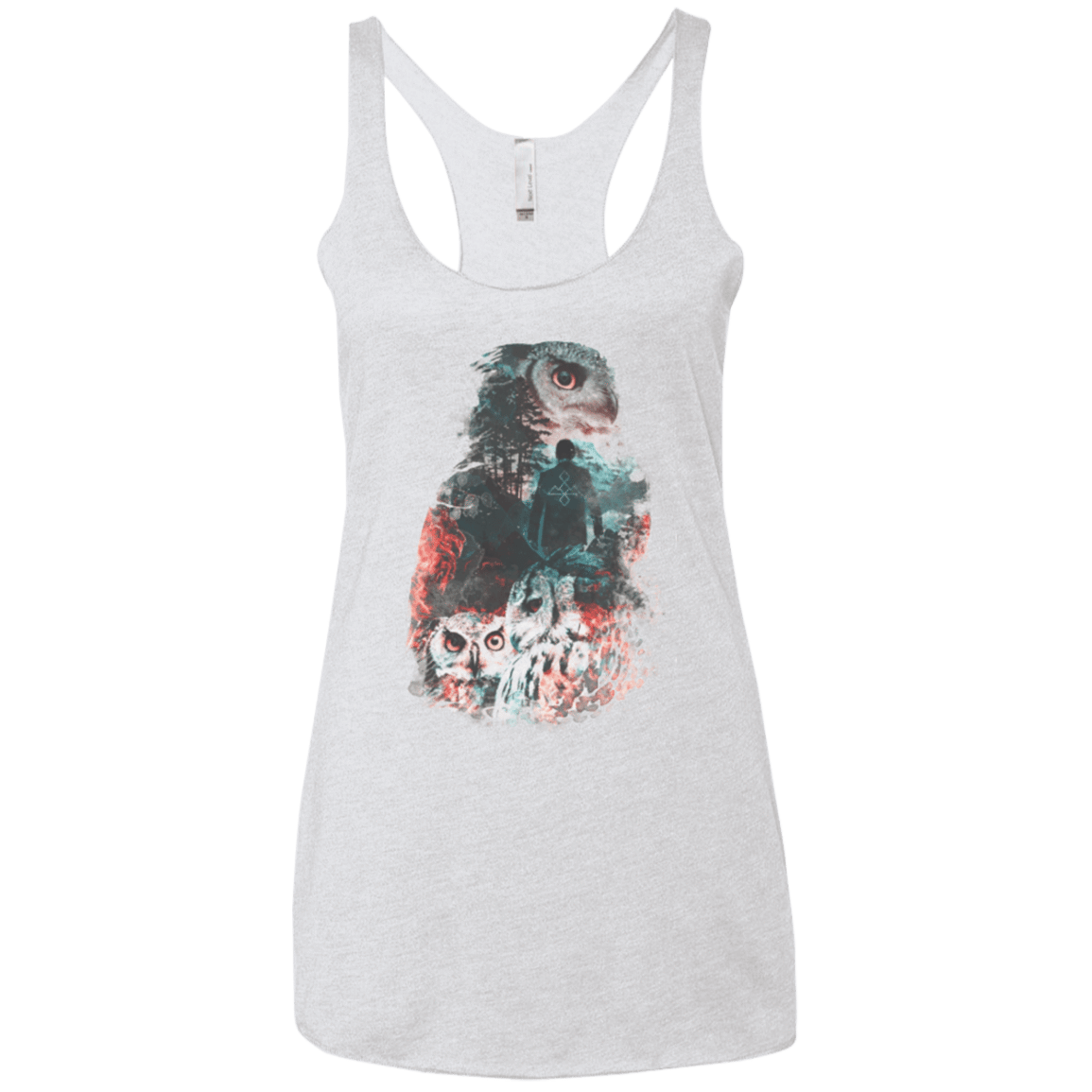 T-Shirts Heather White / X-Small The Owls are Not What They Seem Women's Triblend Racerback Tank