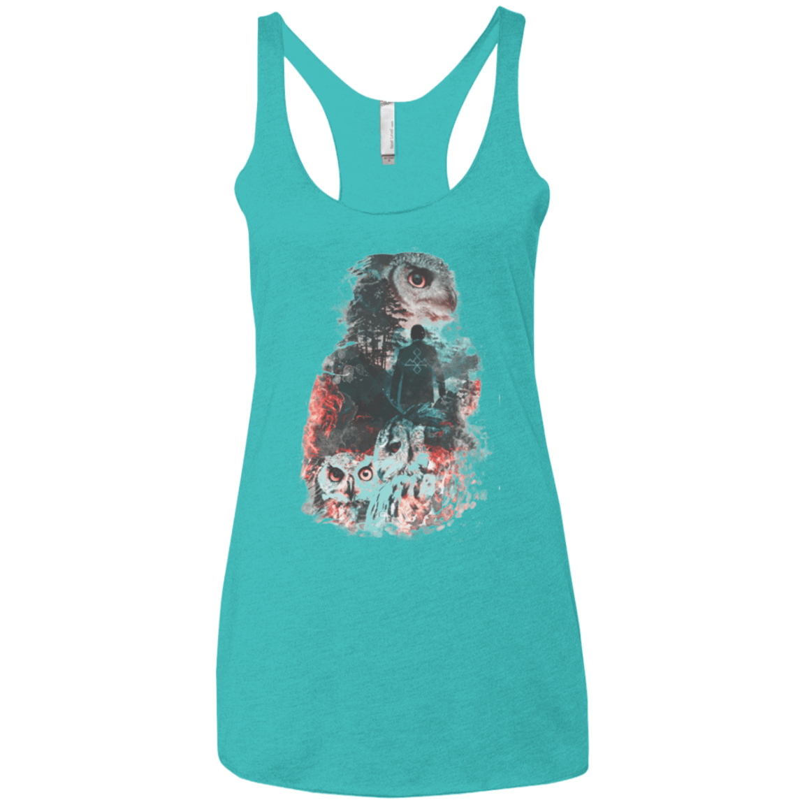 T-Shirts Tahiti Blue / X-Small The Owls are Not What They Seem Women's Triblend Racerback Tank