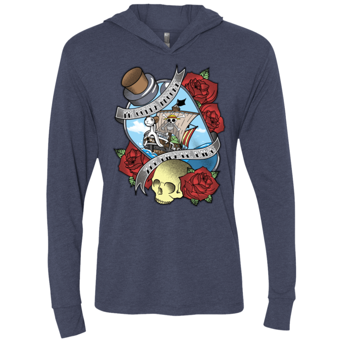 T-Shirts Vintage Navy / X-Small The Pirate King Triblend Long Sleeve Hoodie Tee