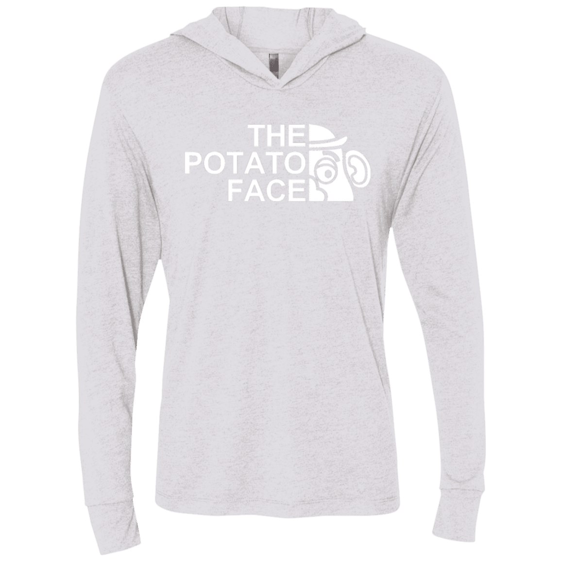 The Potato Face Triblend Long Sleeve Hoodie Tee