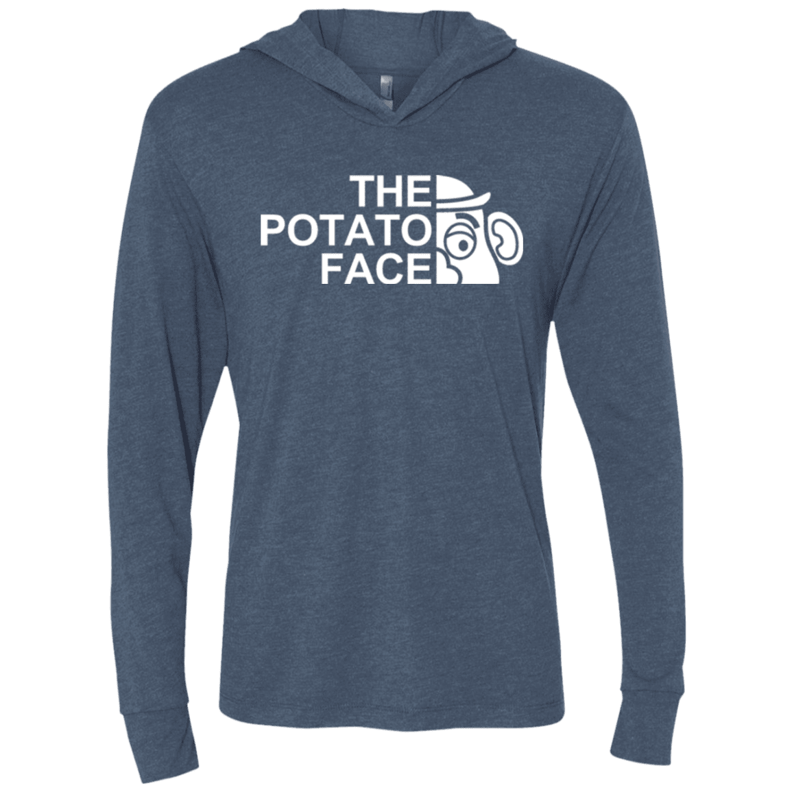The Potato Face Triblend Long Sleeve Hoodie Tee