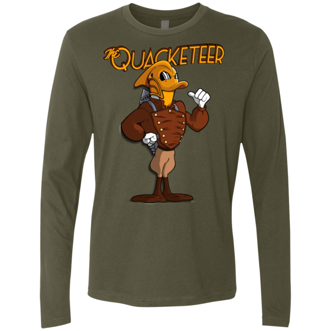 T-Shirts Military Green / Small The Quacketeer Men's Premium Long Sleeve