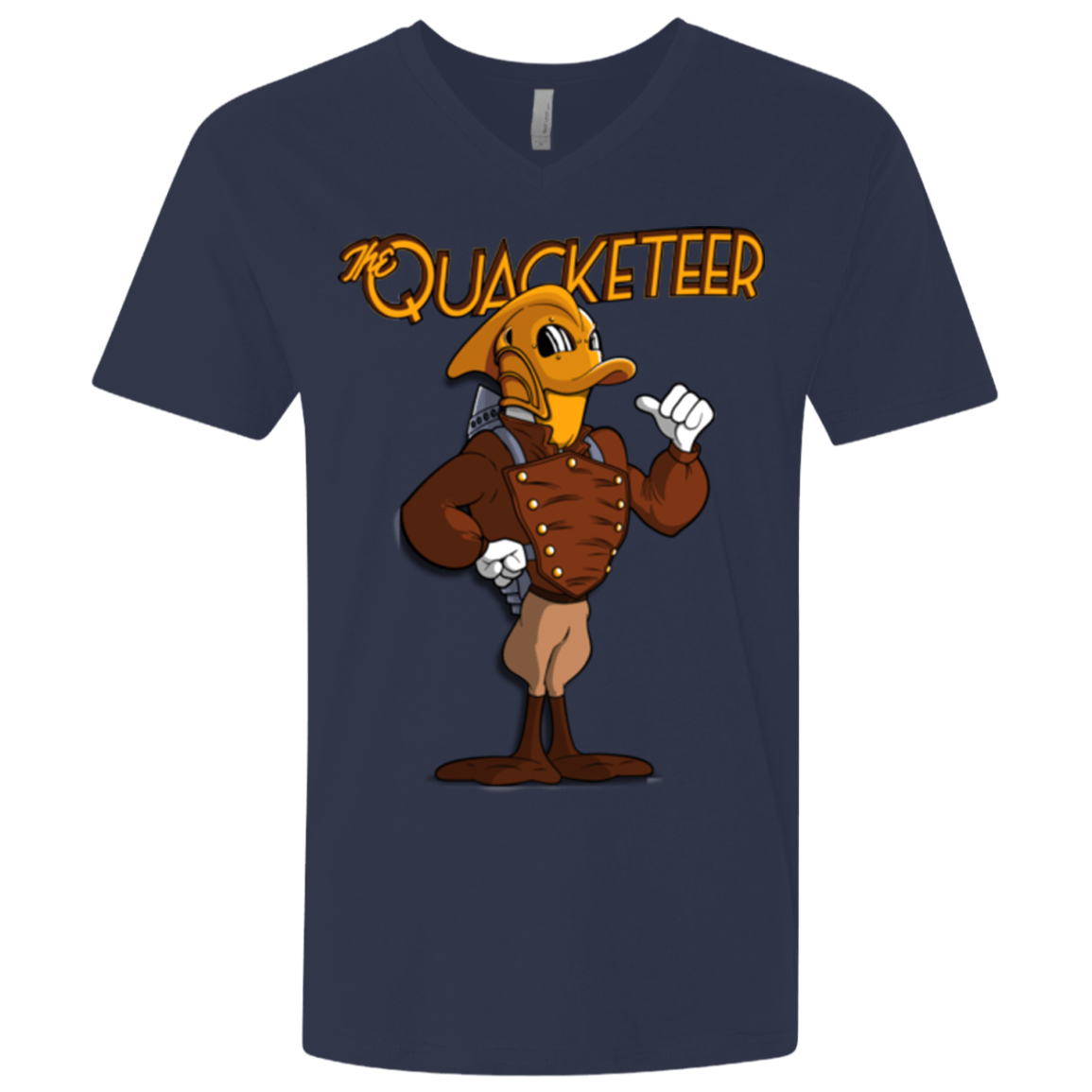 T-Shirts Midnight Navy / X-Small The Quacketeer Men's Premium V-Neck