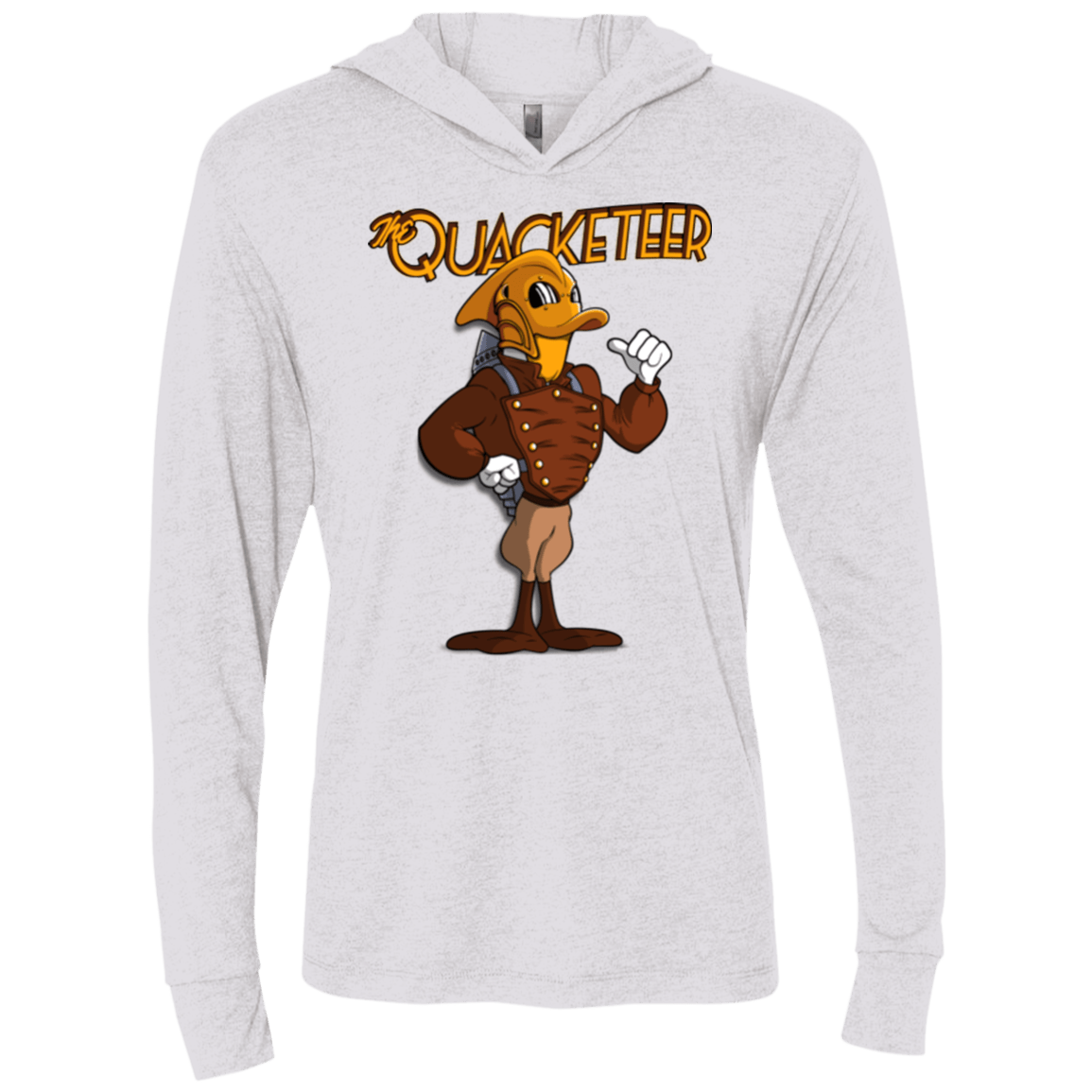 T-Shirts Heather White / X-Small The Quacketeer Triblend Long Sleeve Hoodie Tee