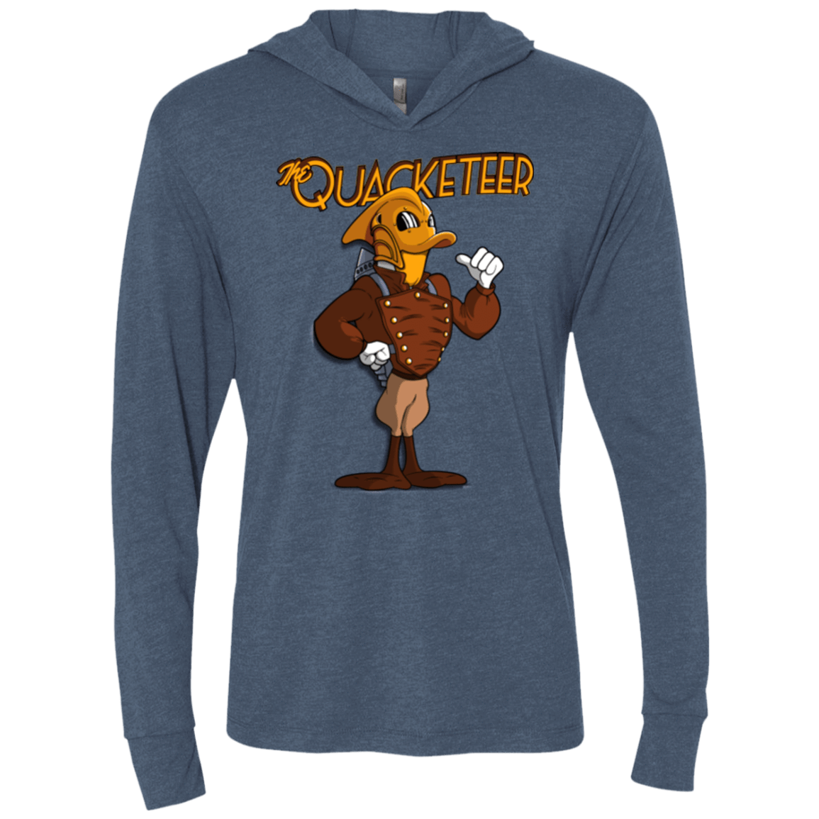 T-Shirts Indigo / X-Small The Quacketeer Triblend Long Sleeve Hoodie Tee