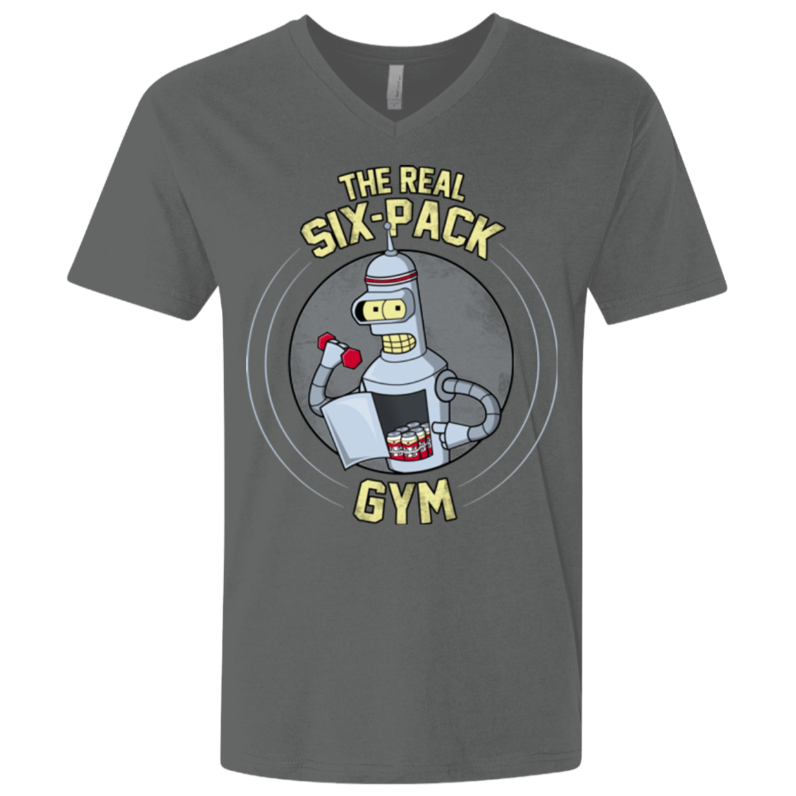 T-Shirts Heavy Metal / X-Small The Real Six Pack Men's Premium V-Neck