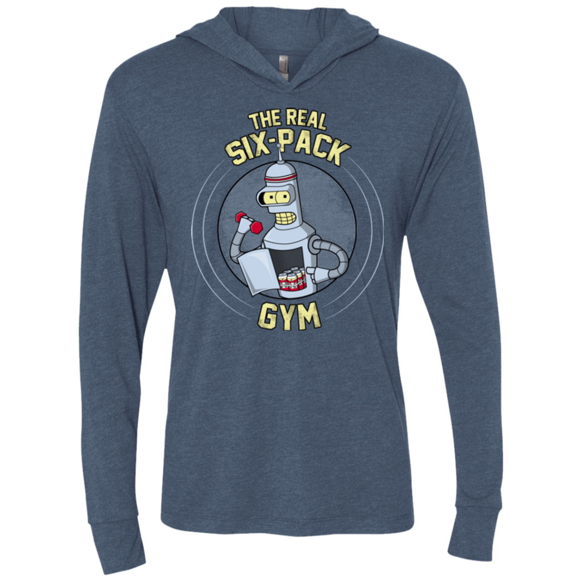 T-Shirts Indigo / X-Small The Real Six Pack Triblend Long Sleeve Hoodie Tee