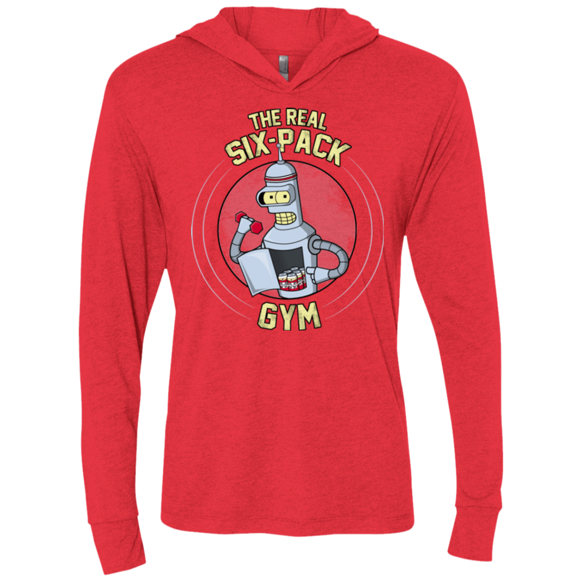 T-Shirts Vintage Red / X-Small The Real Six Pack Triblend Long Sleeve Hoodie Tee