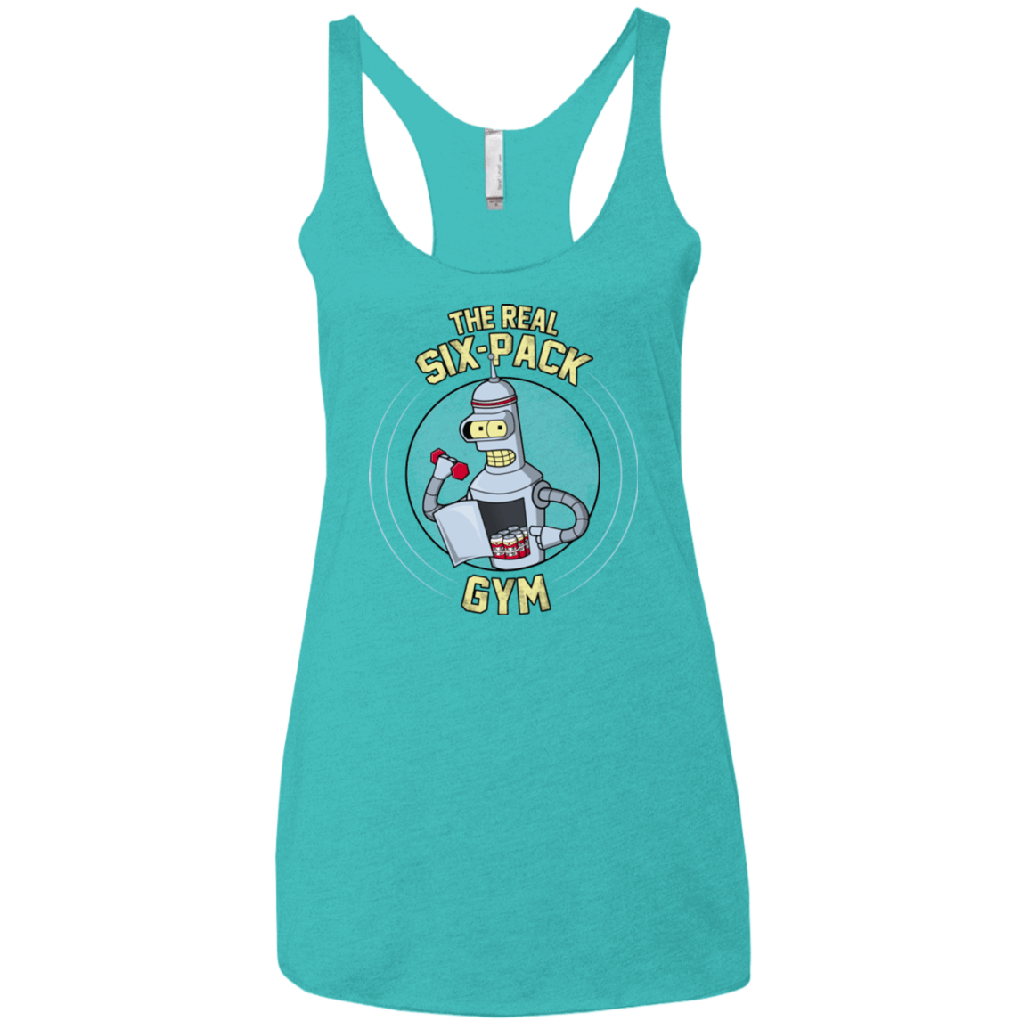 T-Shirts Tahiti Blue / X-Small The Real Six Pack Women's Triblend Racerback Tank