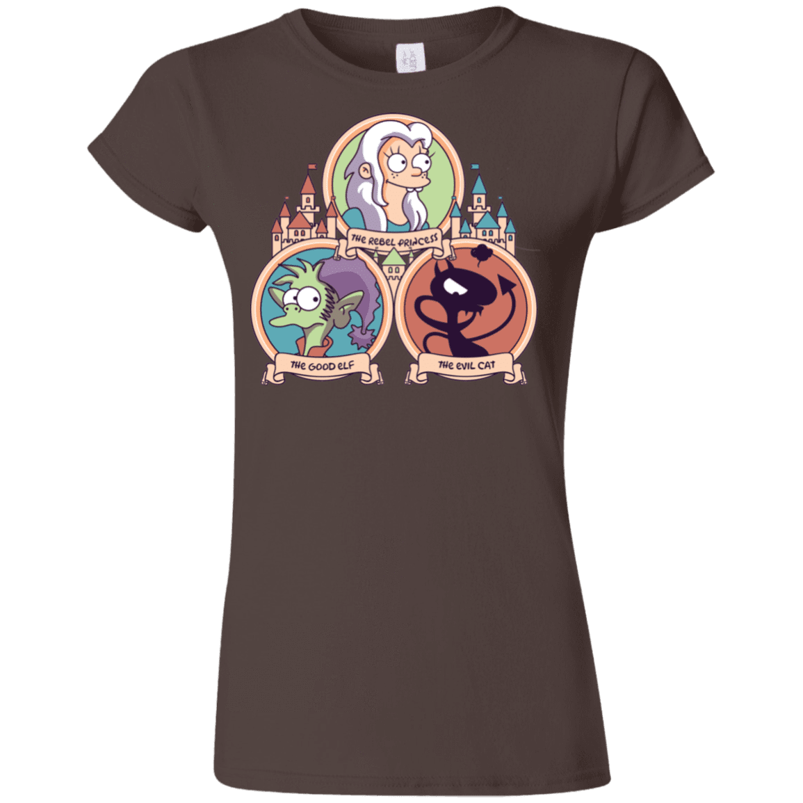 T-Shirts Dark Chocolate / S The Rebel, the Good and Evil Cat Junior Slimmer-Fit T-Shirt