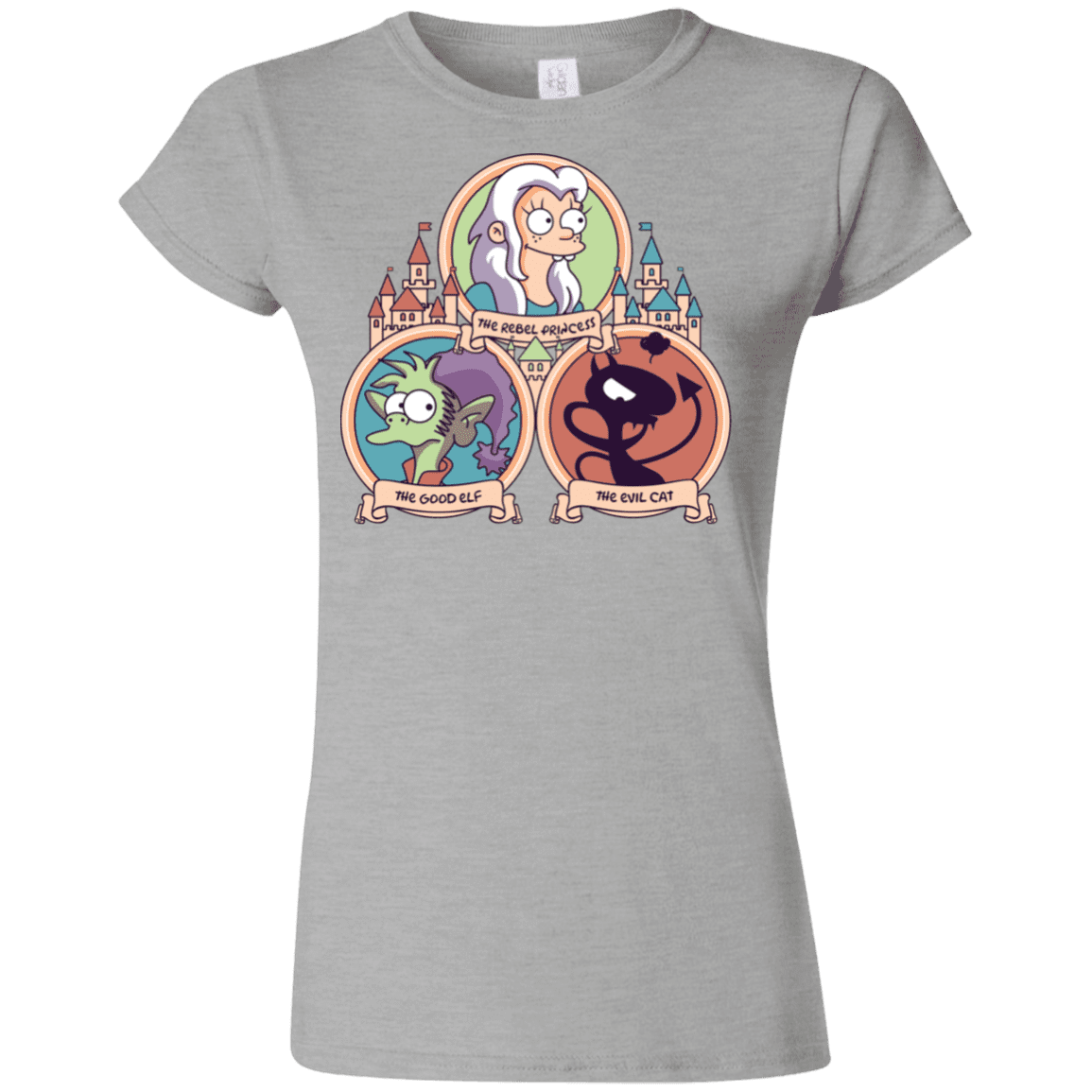 T-Shirts Sport Grey / S The Rebel, the Good and Evil Cat Junior Slimmer-Fit T-Shirt