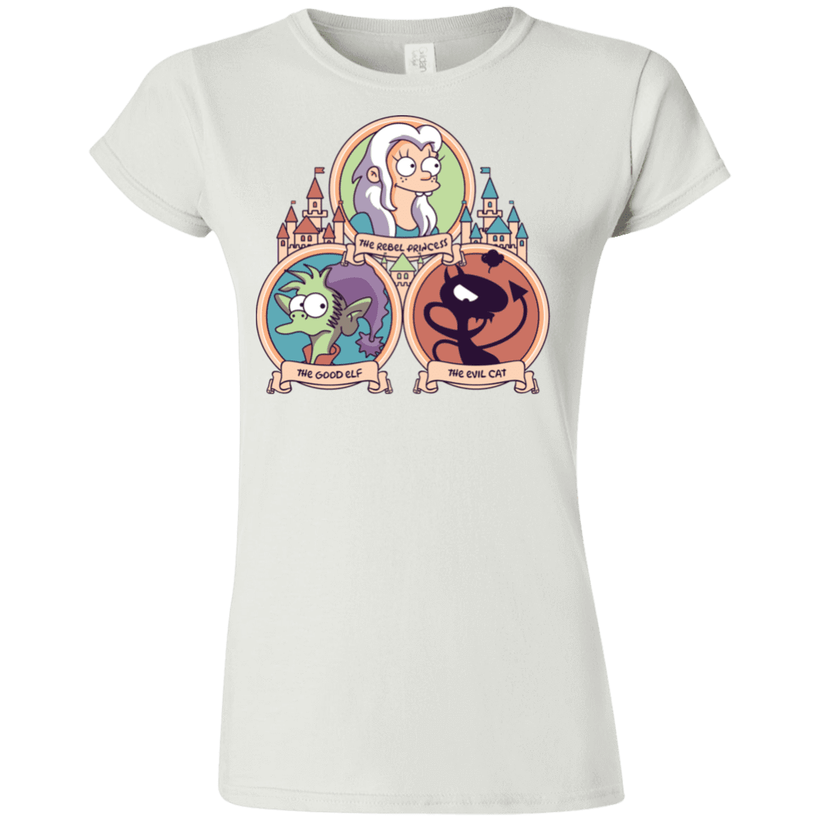 T-Shirts White / S The Rebel, the Good and Evil Cat Junior Slimmer-Fit T-Shirt