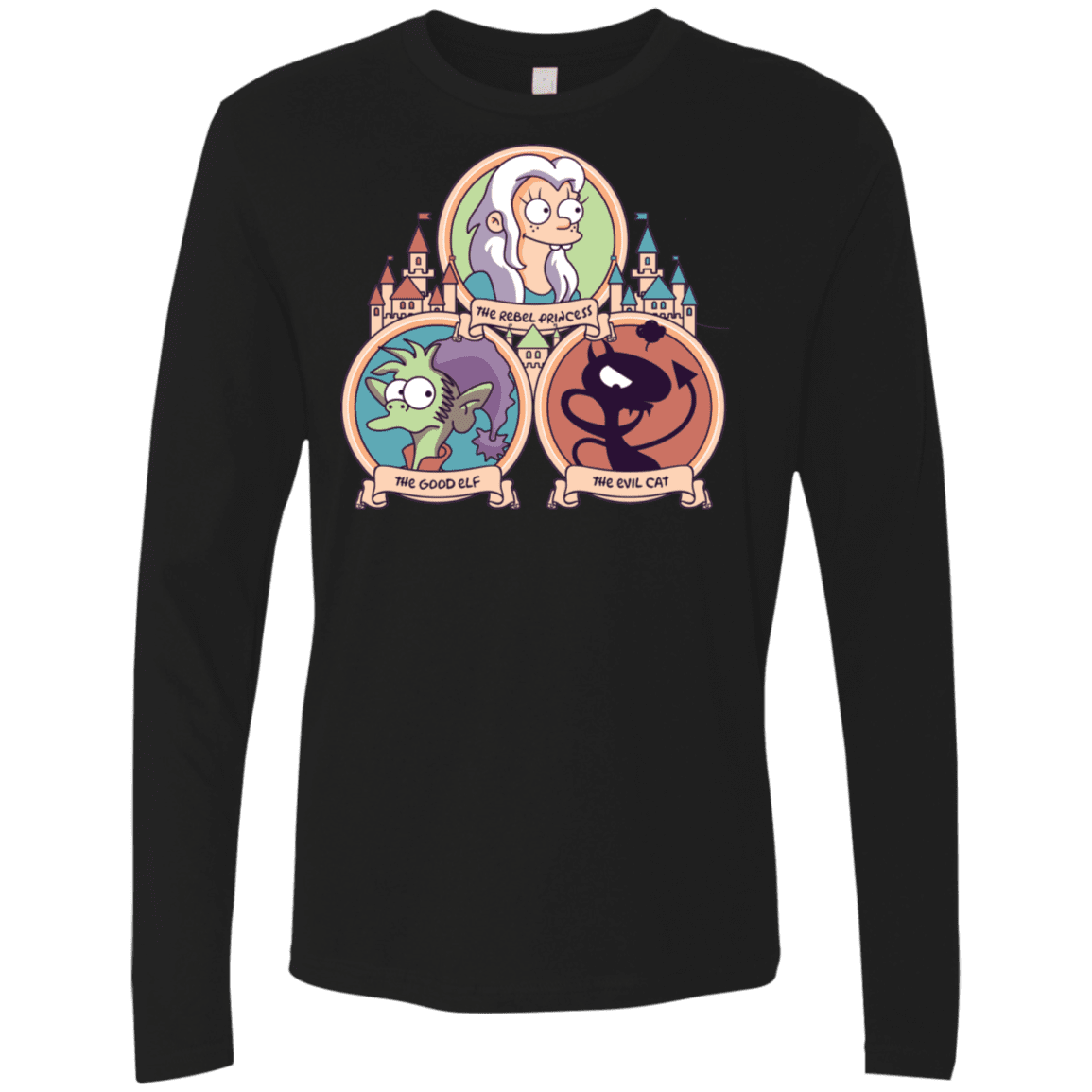 T-Shirts Black / S The Rebel, the Good and Evil Cat Men's Premium Long Sleeve