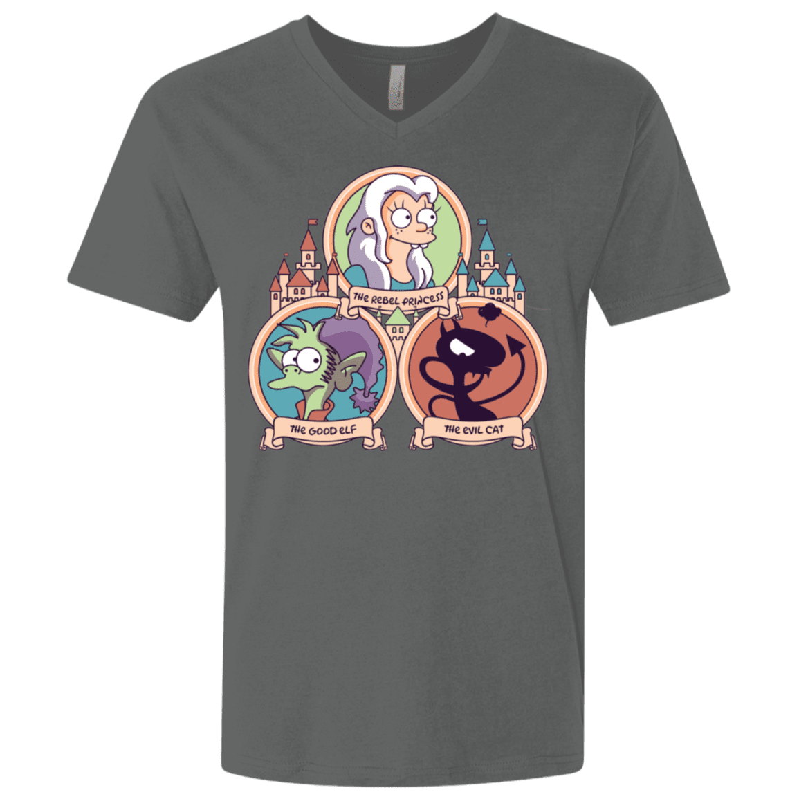 T-Shirts Heavy Metal / X-Small The Rebel, the Good and Evil Cat Men's Premium V-Neck