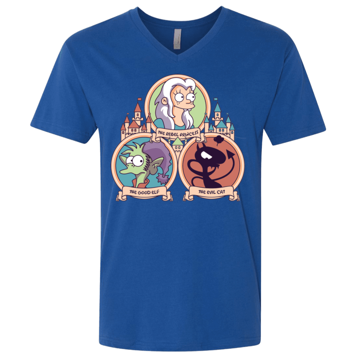 T-Shirts Royal / X-Small The Rebel, the Good and Evil Cat Men's Premium V-Neck